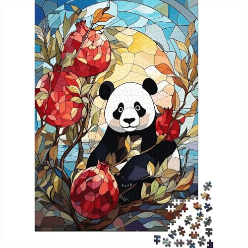 Panda Granatapfel Puzzle 1000 Teile Holzspielzeug, Jugendliche & Erwachsene, Klassische Puzzles, Lernspiel, Wohnkultur, Geschenk 1000pcs (75x50cm) von EMYXPAQM