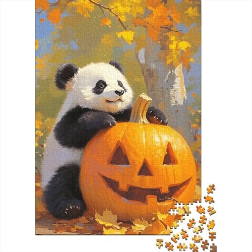 Panda Kürbis Puzzle 1000 Teile Holzspielzeug, Jugendliche & Erwachsene, Klassische Puzzles, Lernspiel, Wohnkultur, Geschenk 1000pcs (75x50cm) von EMYXPAQM