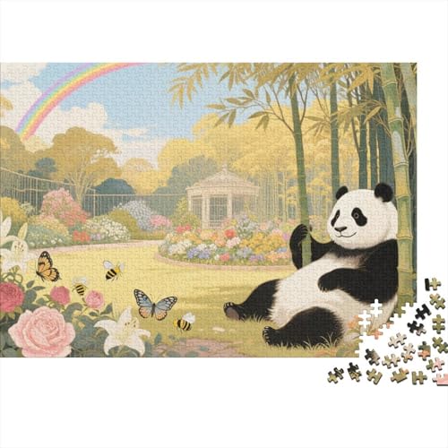 Panda Puzzle 1000 Teile Pandas Essen Bambus, Für Kinder Classic Herausforderung Spielzeug Holzpuzzles Unique Gift 1000pcs (75x50cm) von EMYXPAQM