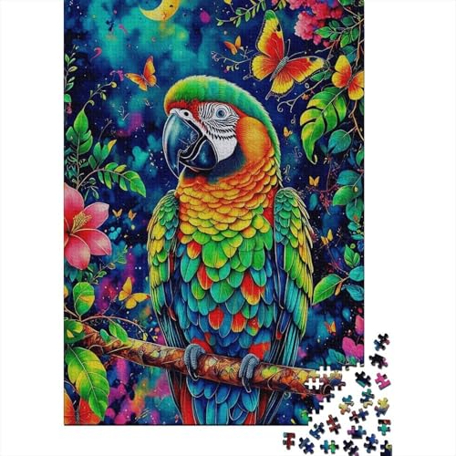 Papagei Puzzle 1000 Teile Papagei mit bunten Haaren, Für Kinder Klassische Holzpuzzles Herausforderndes Puzzle Als Geschenk 1000pcs (75x50cm) von EMYXPAQM