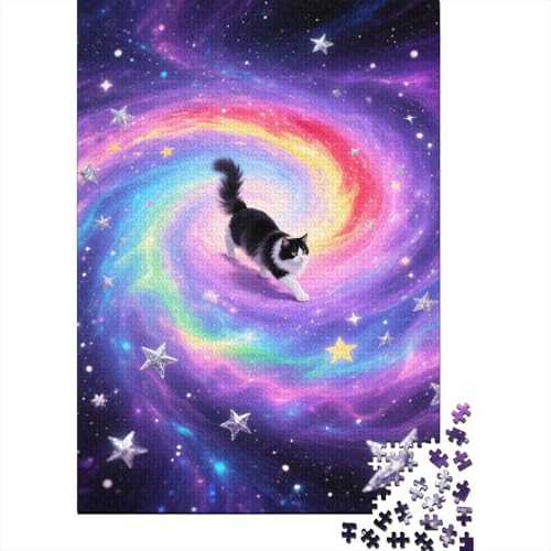 Perserkatze Bunter Nebel Puzzle 1000 Teile Holzspielzeug, Erwachsene & Kinder Ab 14 Jahren, Klassische Puzzles, Legespiel, Home Dekoration, Geschenk 1000pcs (75x50cm) von EMYXPAQM