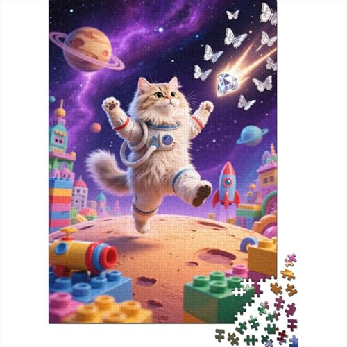 Perserkatze Puzzle 1000 Teile Perserkatze Bausteine, Für Kinder Klassische Holzspielzeug Herausforderung Unique Gift 1000pcs (75x50cm) von EMYXPAQM