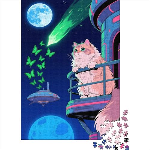 Perserkatze Puzzle 1000 Teile Perserkatze blickt in die Ferne, Für Kinder Klassische Holzspielzeug Lernspiel Unique Gift 1000pcs (75x50cm) von EMYXPAQM