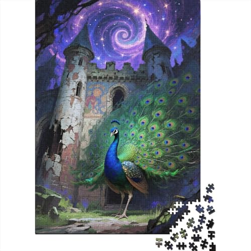 Pfau Leuchtnebel Puzzle 1000 Teile Holzspielzeug, Jugendliche & Erwachsene, Klassische Puzzles, Lernspiel, Moderne Wohnkultur, Einzigartiges Geschenk 1000pcs (75x50cm) von EMYXPAQM