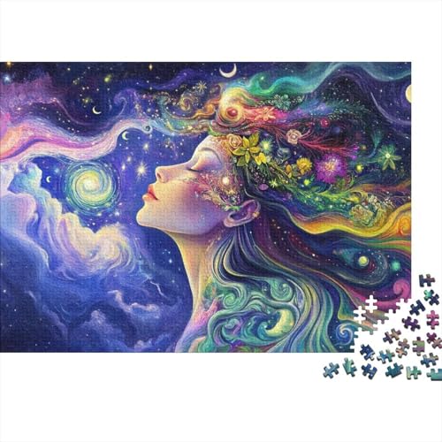 Planetenfrau Puzzle 1000 Teile Abstrakter Planet und Frauen, Für Kinder Classic Herausforderung Spielzeug Holzspielzeug Als Geschenk 1000pcs (75x50cm) von EMYXPAQM