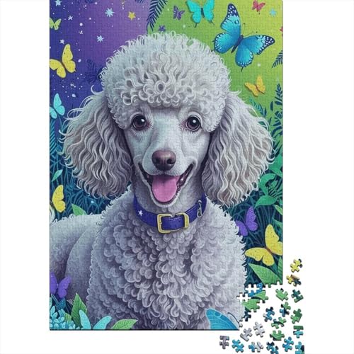 Pudel Puzzle 1000 Teile Der Pudel liegt auf dem Gras, Für Kinder Klassische Holzpuzzles Herausforderung Als Geschenk 1000pcs (75x50cm) von EMYXPAQM