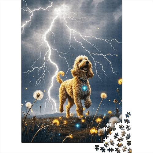 Pudel Puzzle 1000 Teile Pudel Blitz, Für Kinder Klassische Holzpuzzles Herausforderung Unique Gift 1000pcs (75x50cm) von EMYXPAQM