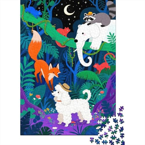 Pudel Puzzle 1000 Teile Pudel trägt einen Strohhut, Für Kinder Klassische Holzpuzzles Lernspiel Als Geschenk 1000pcs (75x50cm) von EMYXPAQM