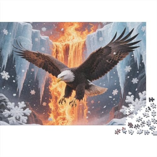 Puzzle 1000 Teile Adler über Gletschern mit Feuer Holzspielzeug, Erwachsene & Kinder, Klassische Puzzles, Herausforderungsspielzeug, Moderne Wohnkultur, Einzigartiges Geschenk 1000pcs (75x50cm) von EMYXPAQM