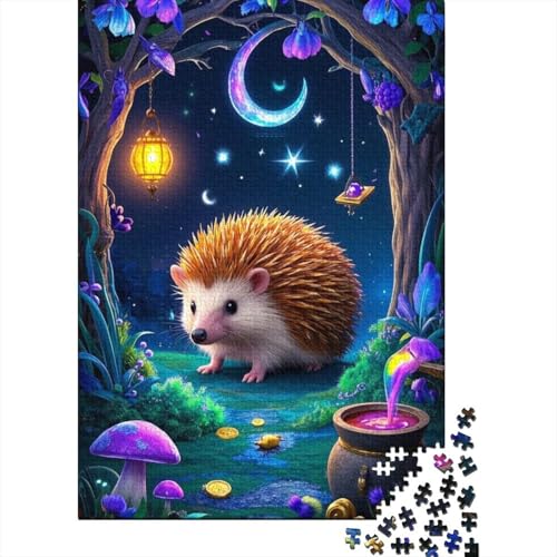 Puzzle 1000 Teile Afrikanischer Igel unter Sternenhimmel, Für Kinder Classic Erziehung Von Kindern Holzspielzeug Als Geschenk 1000pcs (75x50cm) von EMYXPAQM