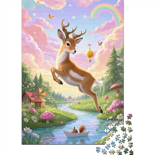 Puzzle 1000 Teile Antilopensprung vorwärts, Für Kinder Classic Herausforderndes Puzzle Holzspielzeug Als Geschenk 1000pcs (75x50cm) von EMYXPAQM