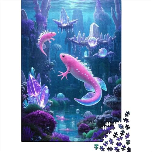 Puzzle 1000 Teile Axolotl spielt unter Wasser, Für Kinder Classic Herausforderndes Puzzle Holzspielzeug Als Geschenk 1000pcs (75x50cm) von EMYXPAQM