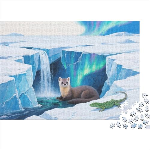 Puzzle 1000 Teile Baummarder am Gletscherwasserfall Holzspielzeug, Erwachsene & Kinder, Klassische Puzzles, Impossible Geschicklichkeitsspiel, Home Dekoration, Geschenkideen 1000pcs (75x50cm) von EMYXPAQM