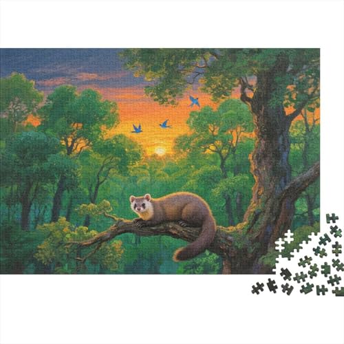 Puzzle 1000 Teile Baummarder auf AST Holzspielzeug, Erwachsene & Kinder Ab 14 Jahren, Klassische Puzzles, Legespiel, Wohnkultur, Einzigartiges Geschenk 1000pcs (75x50cm) von EMYXPAQM