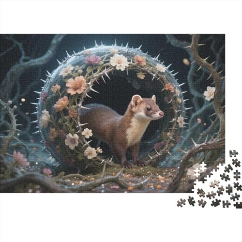 Puzzle 1000 Teile Baummarder in stacheligem Glasnest Holzspielzeug, Erwachsene & Kinder, Klassische Puzzles, Impossible Geschicklichkeitsspiel, Dekoration, Einzigartiges Geschenk 1000pcs (75x50cm) von EMYXPAQM