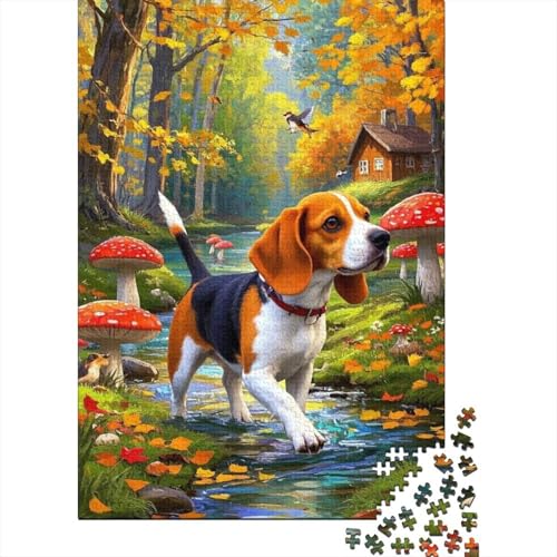 Puzzle 1000 Teile Beagle im kleinen Fluss, Für Kinder Classic Idoor-Puzzle-Kreativspiel Holzpuzzles Unique Gift 1000pcs (75x50cm) von EMYXPAQM