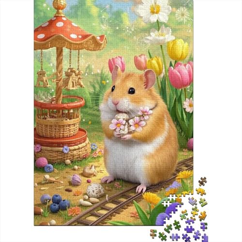 Puzzle 1000 Teile Blumen-Goldhamster, Für Kinder Classic Erziehung Von Kindern Holzspielzeug Als Geschenk 1000pcs (75x50cm) von EMYXPAQM