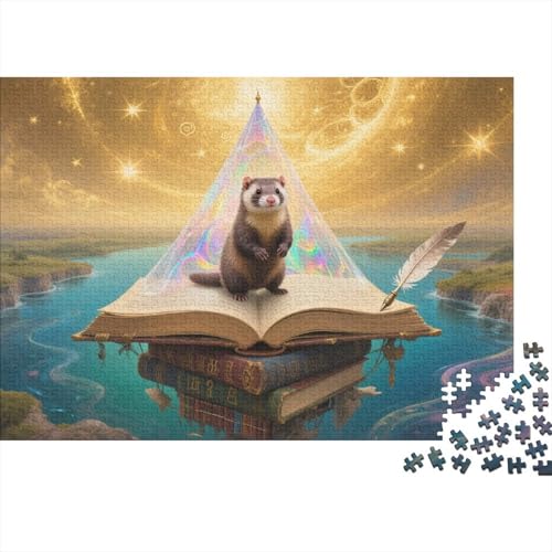 Puzzle 1000 Teile Britisch Kurzhaar-Meerschweinchen mit Büchern Holzspielzeug, Erwachsene & Kinder, Klassische Puzzles, Impossible Geschicklichkeitsspiel, Wohnkultur, Geschenk 1000pcs (75x50cm) von EMYXPAQM