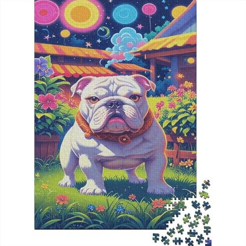 Puzzle 1000 Teile Bulldogs on The Grass in The Yard, Für Kinder - Premium-Holzpuzzle & Denksportgeschenk 1000pcs (75x50cm) von EMYXPAQM