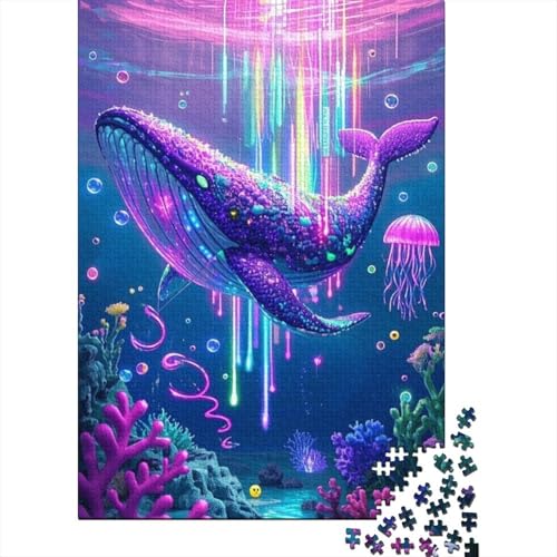 Puzzle 1000 Teile Bunte Wale, Für Kinder Classic Erziehung Von Kindern Holzspielzeug Als Geschenk 1000pcs (75x50cm) von EMYXPAQM