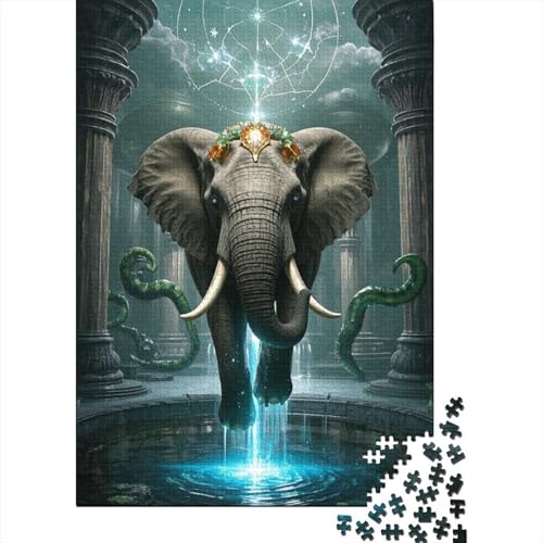 Puzzle 1000 Teile Burg-Elefant, Für Kinder Classic Idoor-Puzzle-Kreativspiel Holzpuzzles Unique Gift 1000pcs (75x50cm) von EMYXPAQM