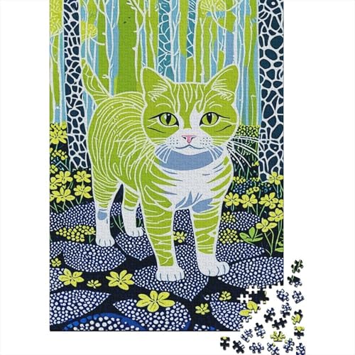 Puzzle 1000 Teile Charlotte Cat in The Forest, Für Kinder - Pädagogisches Holzspielzeug Geschenkidee 1000pcs (75x50cm) von EMYXPAQM