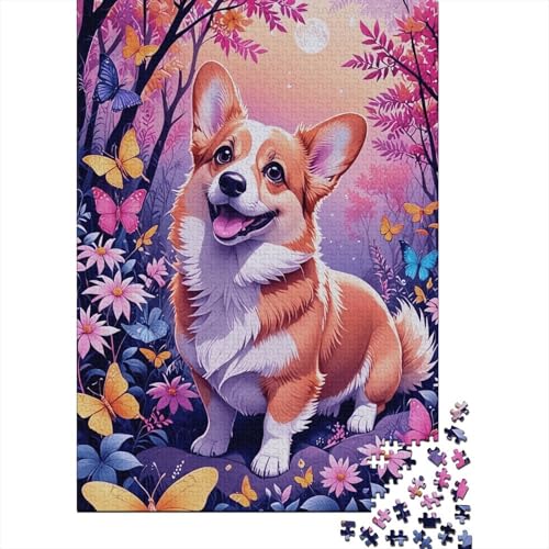 Puzzle 1000 Teile Corgi im Wald, Für Kinder Klassische Holzpuzzles Herausforderndes Puzzle Unique Gift 1000pcs (75x50cm) von EMYXPAQM