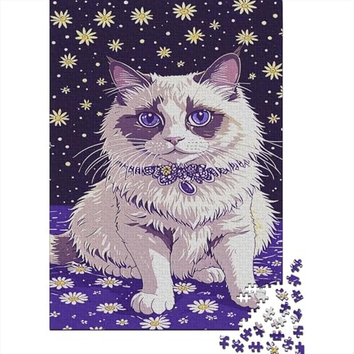 Puzzle 1000 Teile Cute Ragdoll, Für Kinder - Pädagogisches Holzspielzeug Geschenkidee 1000pcs (75x50cm) von EMYXPAQM