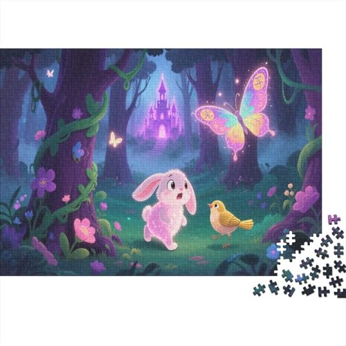 Puzzle 1000 Teile Das Schlappohrkaninchen im magischen Wald, Für Kinder - Premium Holzpuzzle & Einzigartiges Geschenk 1000pcs (75x50cm) von EMYXPAQM