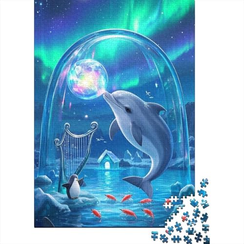 Puzzle 1000 Teile Delphin-Ballon, Für Kinder Classic Herausforderndes Puzzle Holzspielzeug Unique Gift 1000pcs (75x50cm) von EMYXPAQM