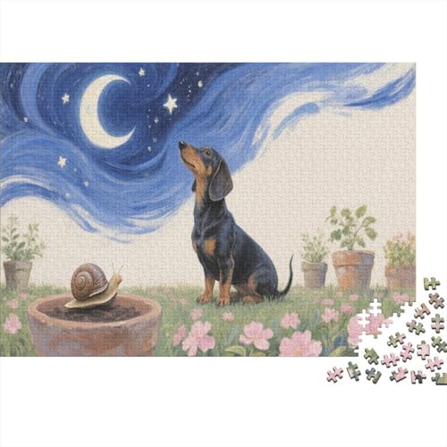 Puzzle 1000 Teile Der Dackel blickt zum Sternenhimmel, Für Kinder - Lernspiel Als Familien-Geschenk 1000pcs (75x50cm) von EMYXPAQM