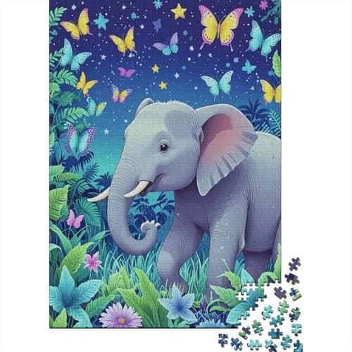 Puzzle 1000 Teile Der Elefant ist im Gras Holzspielzeug Für Erwachsene & Kinder, Klassische Puzzles, Lernspiel, Moderne Wohnkultur, Einzigartiges Geschenk 1000pcs (75x50cm) von EMYXPAQM