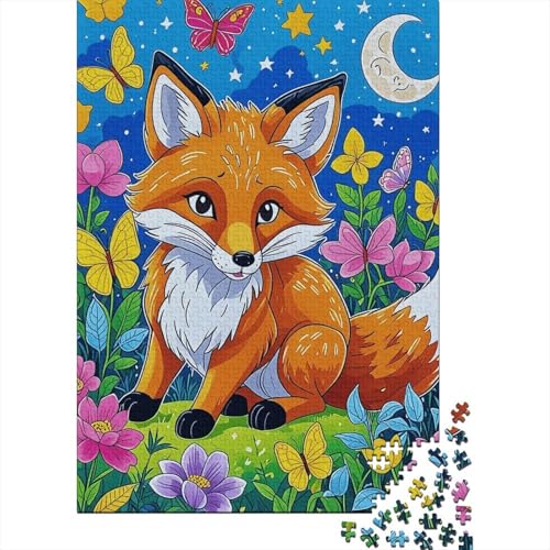 Puzzle 1000 Teile Der Fuchs kauert im Gras Holzspielzeug Für Erwachsene & Kinder, Klassische Puzzles, Lernspiel, Moderne Wohnkultur, Einzigartiges Geschenk 1000pcs (75x50cm) von EMYXPAQM