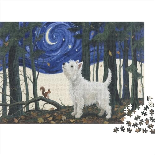 Puzzle 1000 Teile Der West Highland White Terrier ist im Dschungel, Für Kinder - Indoor-Kreativspiel Als Geschenkidee 1000pcs (75x50cm) von EMYXPAQM