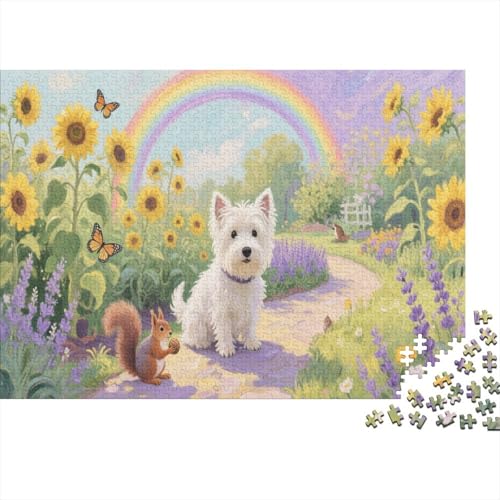 Puzzle 1000 Teile Der West Highland White Terrier ist im Garten, Für Kinder - Lernspiel Als Familien-Geschenk 1000pcs (75x50cm) von EMYXPAQM