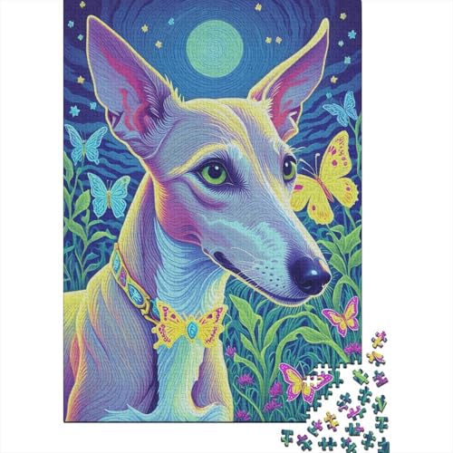 Puzzle 1000 Teile Der Whibbit-Hund trägt EIN Schmetterlingshalsband, Für Kinder - Strategiespiel-Herausforderung Aus Holz 1000pcs (75x50cm) von EMYXPAQM