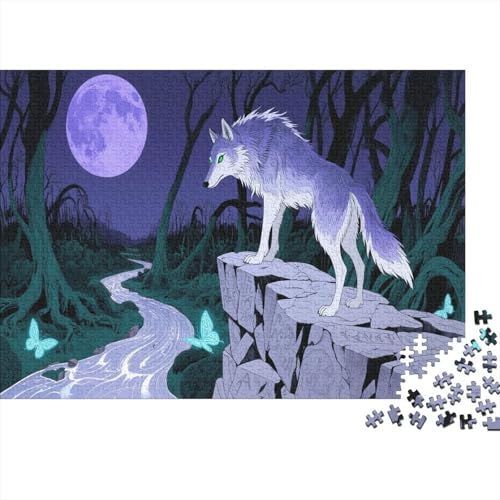 Puzzle 1000 Teile Der Wolf Steht auf der Klippe, Für Kinder Klassische Idoor-Puzzle-Kreativspiel Holzpuzzles Als Geschenk 1000pcs (75x50cm) von EMYXPAQM