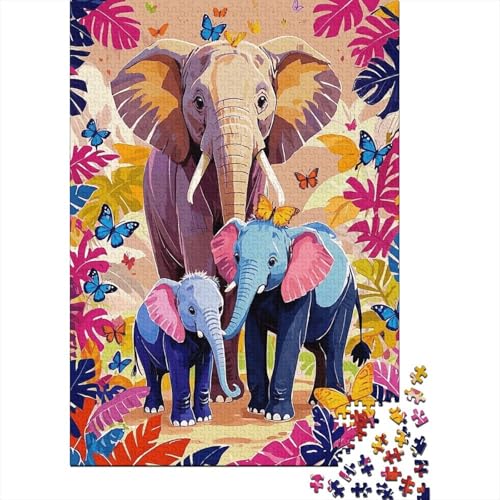 Puzzle 1000 Teile Die Elefantenfamilie Holzspielzeug Für Erwachsene & Kinder, Klassische Puzzles, Lernspiel, Home Dekoration, Geschenk 1000pcs (75x50cm) von EMYXPAQM