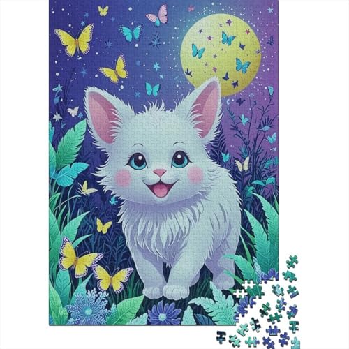 Puzzle 1000 Teile Die Katze ist im Gras Holzspielzeug Für Erwachsene & Kinder, Klassische Puzzles, Lernspiel, Wohnkultur, Einzigartiges Geschenk 1000pcs (75x50cm) von EMYXPAQM
