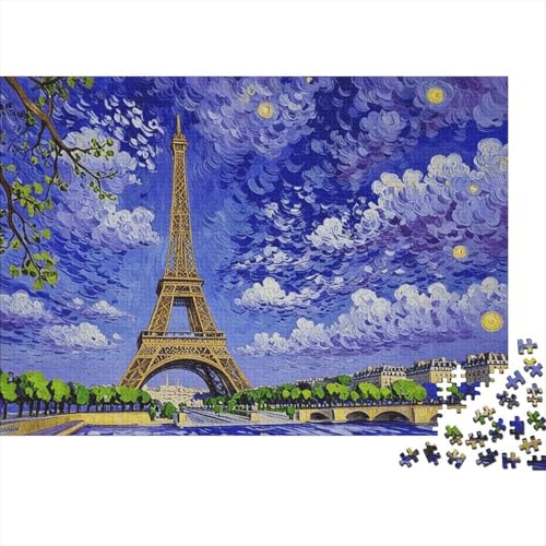 Puzzle 1000 Teile Eiffelturm mit blauem Himmel Holzspielzeug, Erwachsene & Kinder, Klassische Puzzles, Impossible Geschicklichkeitsspiel, Home Dekoration, Geschenkideen 1000pcs (75x50cm) von EMYXPAQM