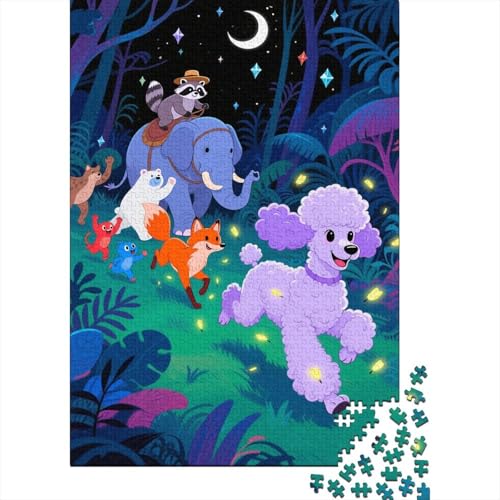 Puzzle 1000 Teile Eine Gruppe Tiere rennt Holzspielzeug Für Erwachsene & Kinder, Klassische Puzzles, Herausforderung, Wohnkultur, Geschenkideen 1000pcs (75x50cm) von EMYXPAQM