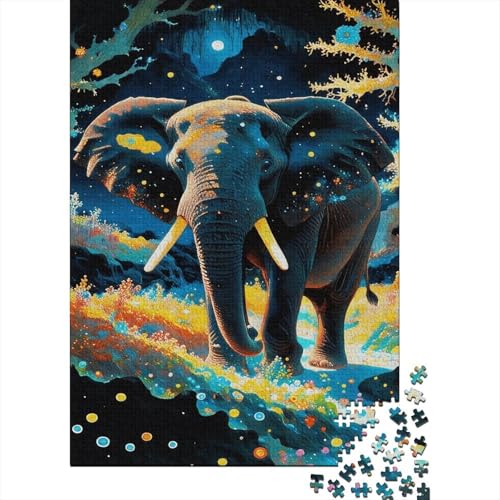 Puzzle 1000 Teile Elephants in The Jungle and Colorful Grasslands, Für Kinder - Holzpuzzle Lernspiel Für Kinder 1000pcs (75x50cm) von EMYXPAQM