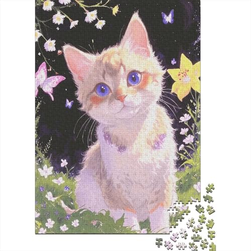 Puzzle 1000 Teile Europäisch Kurzhaarkatze auf der Wiese Holzspielzeug Für Erwachsene & Kinder, Klassische Puzzles, Lernspiel, Home Dekoration, Geschenk 1000pcs (75x50cm) von EMYXPAQM