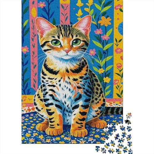 Puzzle 1000 Teile European Shorthair Cat Curiously Looks Ahead, Für Kinder - Holzspielzeug Als Herausforderungsgeschenk 1000pcs (75x50cm) von EMYXPAQM