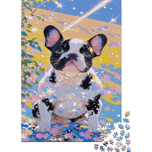 Puzzle 1000 Teile French Bulldog Squats on The Ground, Für Kinder - Holz-Lernspiel Als Geschenk 1000pcs (75x50cm) von EMYXPAQM