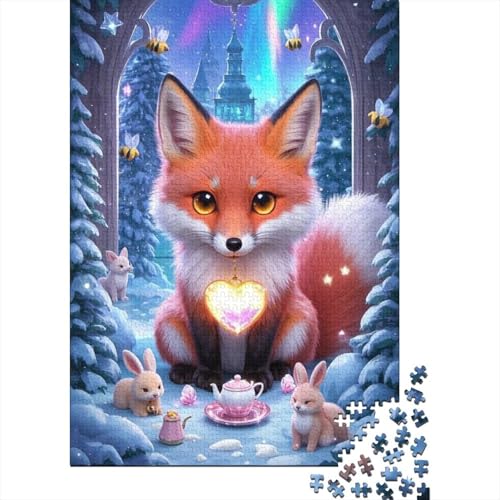 Puzzle 1000 Teile Fuchs trinkt Tee, Für Kinder Classic Erziehung Von Kindern Holzspielzeug Als Geschenk 1000pcs (75x50cm) von EMYXPAQM