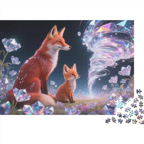 Puzzle 1000 Teile Füchsin und Junge mit Kristallblumen Holzspielzeug, Erwachsene & Kinder, Klassische Puzzles, Impossible Geschicklichkeitsspiel, Home Dekoration, Geschenk 1000pcs (75x50cm) von EMYXPAQM