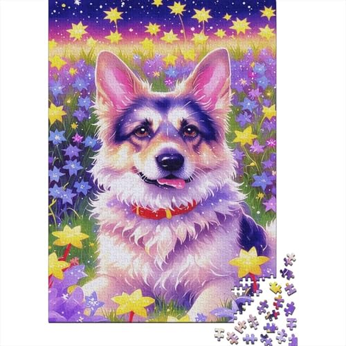 Puzzle 1000 Teile German Shepherd in The Grassland, Für Kinder - Premium-Holzpuzzle & Denksportgeschenk 1000pcs (75x50cm) von EMYXPAQM