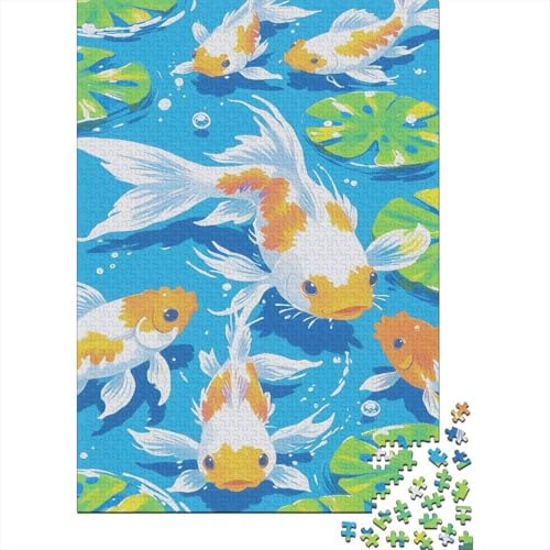 Puzzle 1000 Teile Goldfish Playing by Lotus Leaves, Für Kinder - Herausforderndes Holzpuzzle & Einzigartiges Geschenk 1000pcs (75x50cm) von EMYXPAQM