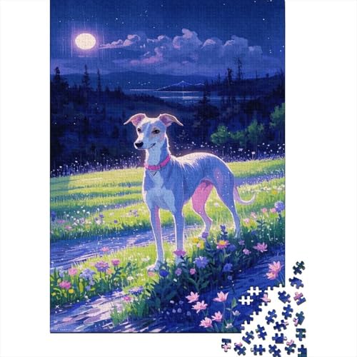 Puzzle 1000 Teile Greyhound on The Grass, Für Kinder - Holz-Lernspiel Als Geschenk 1000pcs (75x50cm) von EMYXPAQM